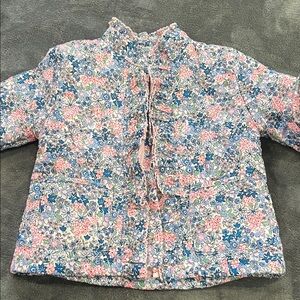 Classic Whimsy Quilted Floral Jacket in Pink & Blue